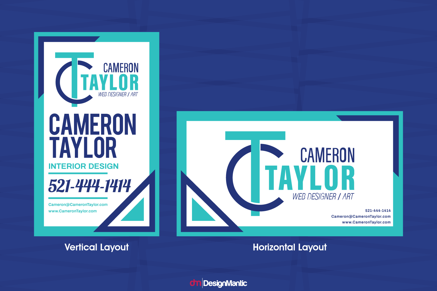 vertical and horizontal business card design