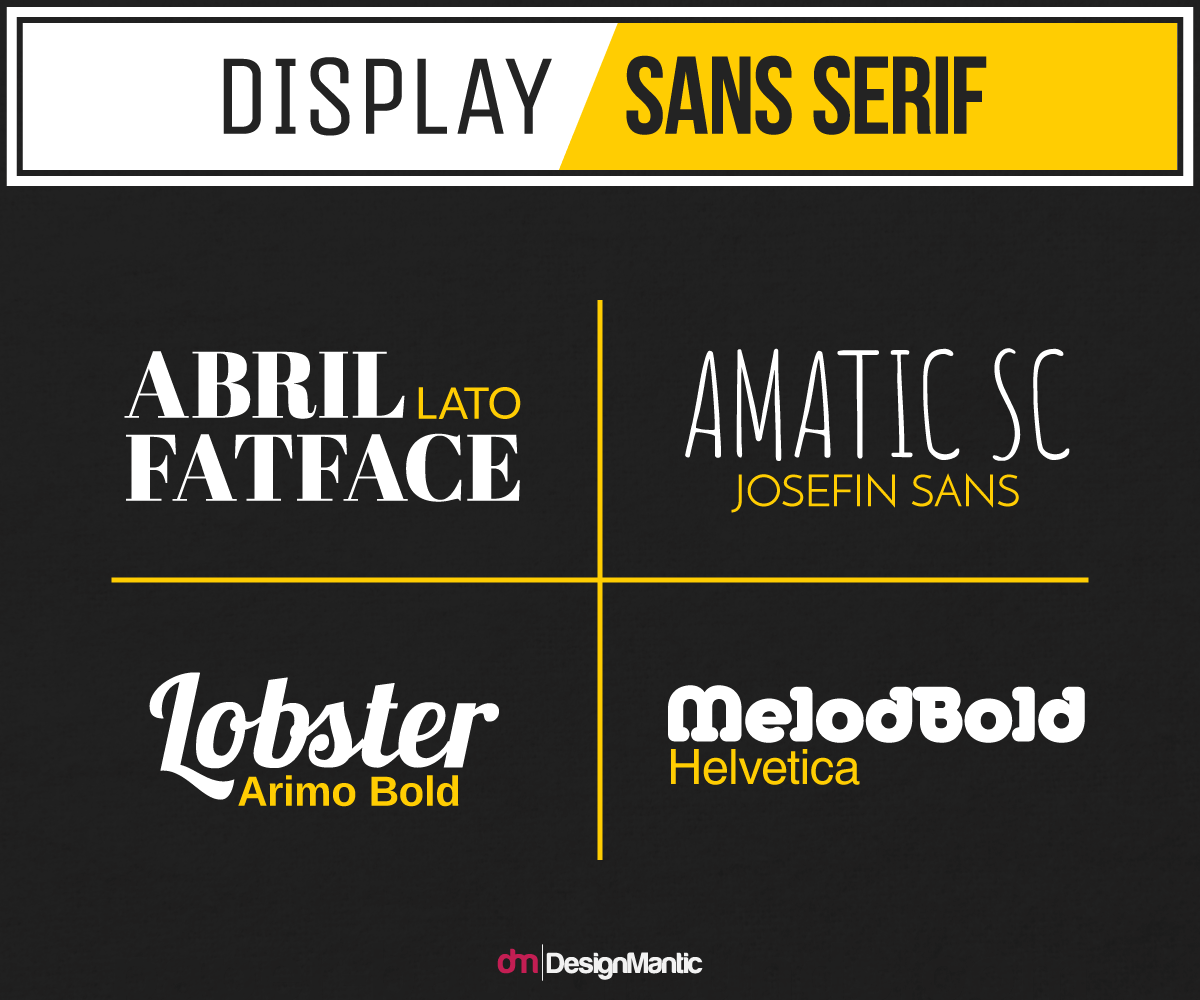 Display Font and serif font comparision