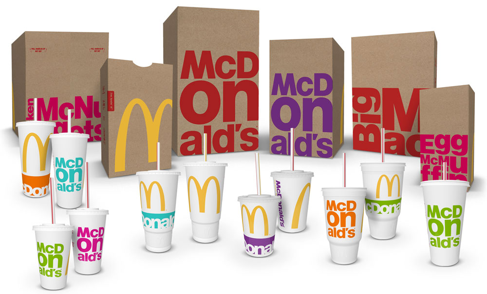McDonald's paper bags and disposable glasses