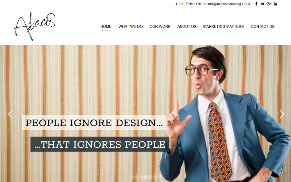 Abacus web page design " People Ignors Designs, that ignors people"