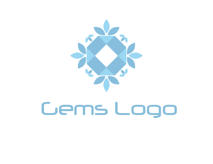 octagon crystal surrounded by leaves