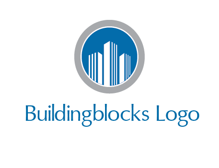 building in circle real estate logo