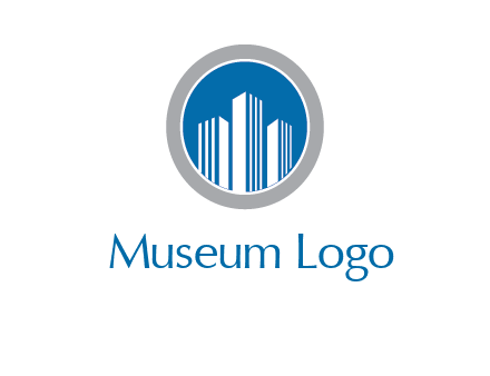 building in circle real estate logo