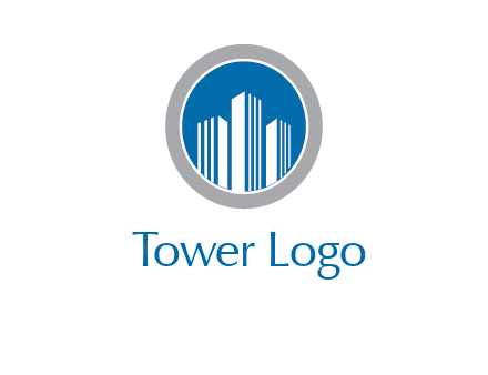 building in circle real estate logo