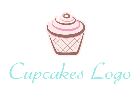 cupcake with swirl cream logo icon