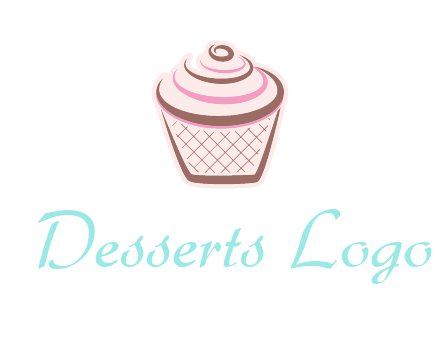 cupcake with swirl cream logo icon