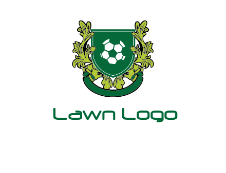 green leaf and football shield logo