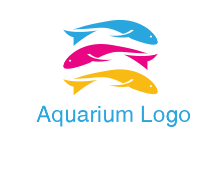 colorful fishes on top of each other printing logo