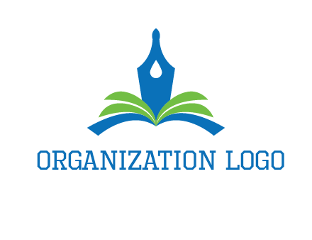 pen nib on horizontal book publishing logo