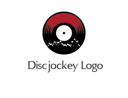 zigzag lines on music record logo illustration