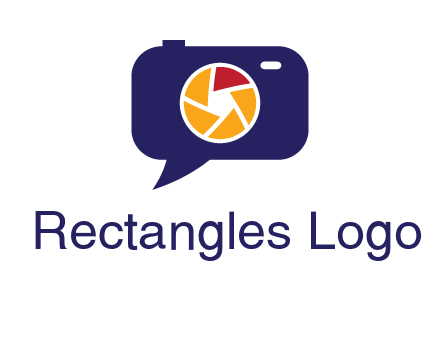 camera as speech bubble with shutter photography logo