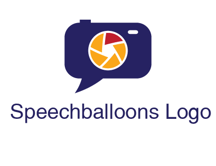 camera as speech bubble with shutter photography logo