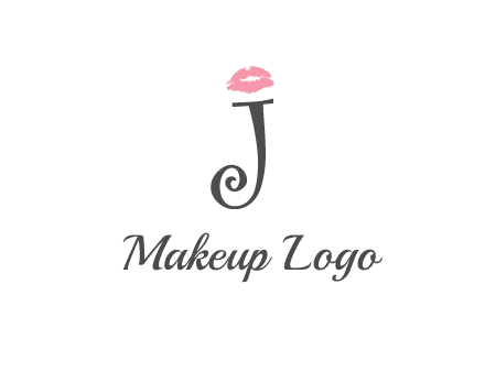 letter J with lips print logo