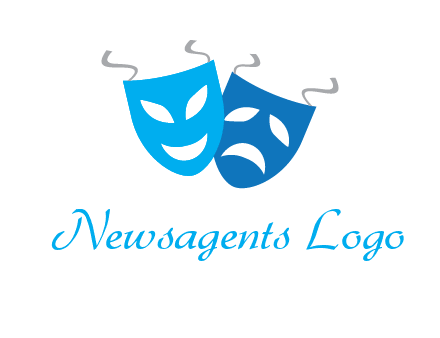 two theater masks entertainment logo