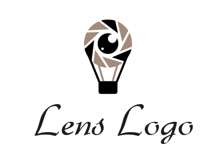 shutter with iris in air balloon photography logo