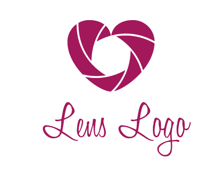 shutter in heart shape photography logo