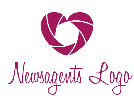 shutter in heart shape photography logo