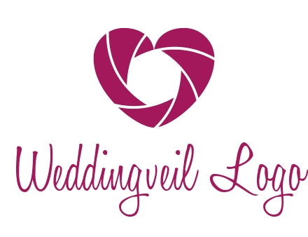 shutter in heart shape photography logo