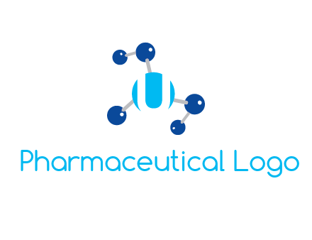 letter U inside circle with chemical bond logo