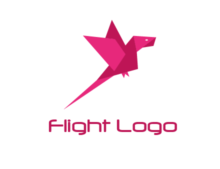 origami parrot bird logo