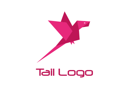 origami parrot bird logo