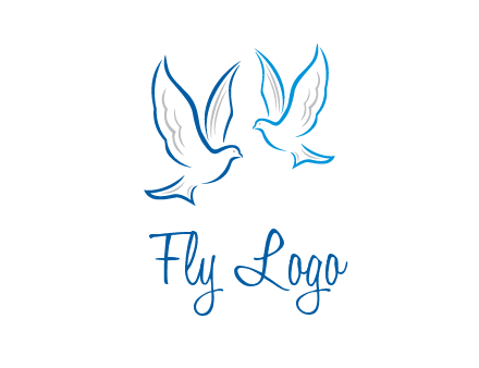 outline of doves facing each other animal logo