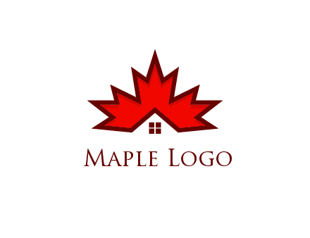 Canadian real estate logo with a house inside a maple leaf