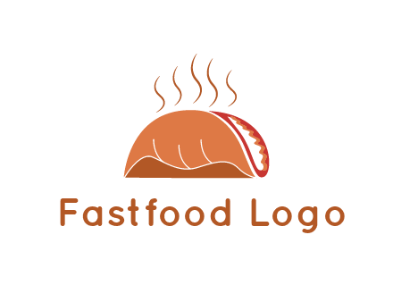 steam rising from taco for Mexican food logo