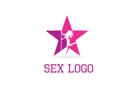 pole dance in front of star logo