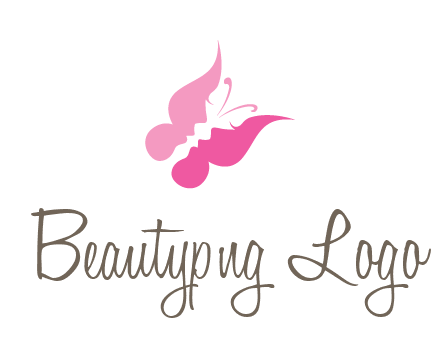 women faces in butterfly wings shape beauty logo