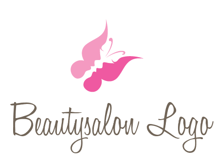 women faces in butterfly wings shape beauty logo