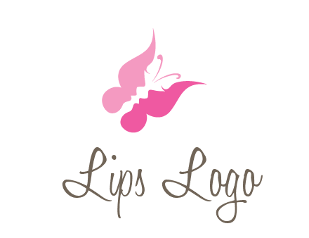 women faces in butterfly wings shape beauty logo