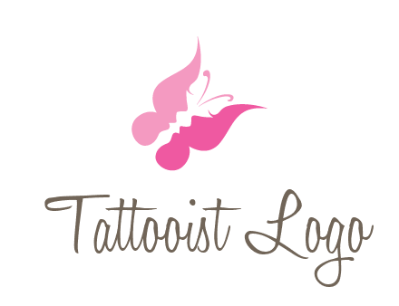 women faces in butterfly wings shape beauty logo