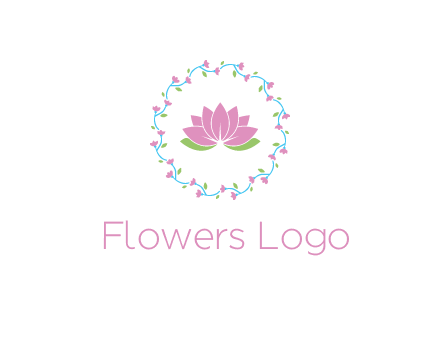 lotus in circle of flowers