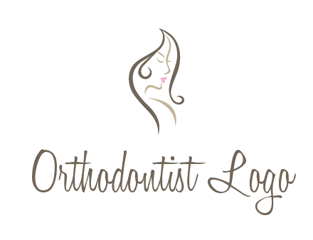 line art silhouette of woman profile beauty logo