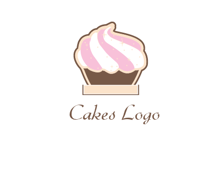 two color cream top cupcake logo