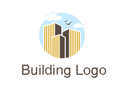 circle sky with buildings logo illustration