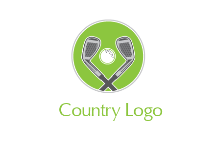 ice hockey clubs and ball in circle sports logo