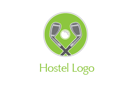 ice hockey clubs and ball in circle sports logo