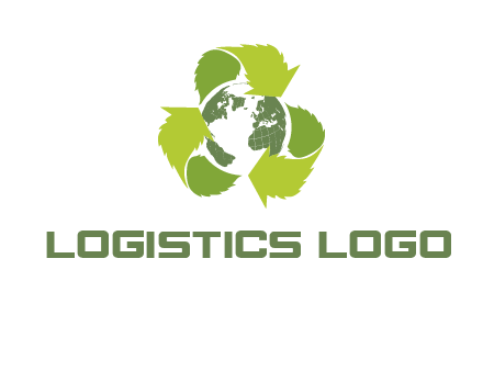 recycle leaf and globe logo