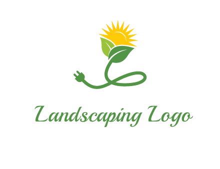 plug with leaf and sun logo