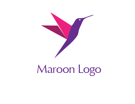 origami hummingbird logo