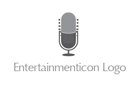upright studio mic media logo icon