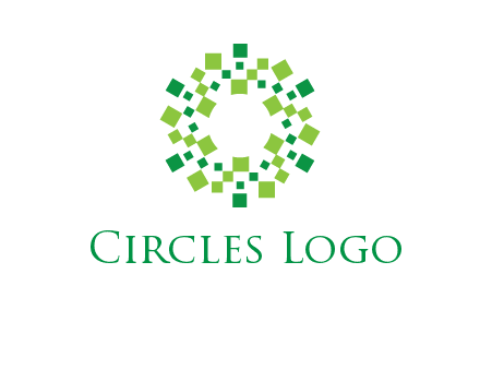 circle with pixels logo