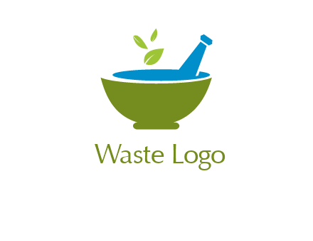 leaves in pestle mortar pharmacy logo