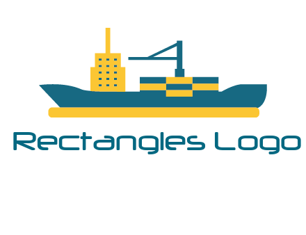crane and deckhouse on consignment shipping logo icon