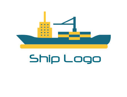 crane and deckhouse on consignment shipping logo icon