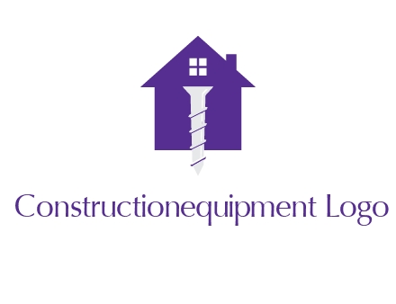 screw and house construction logo