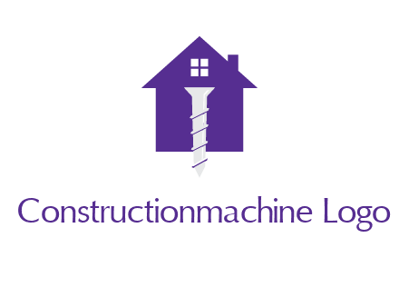 screw and house construction logo