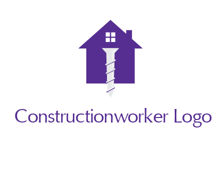 screw and house construction logo